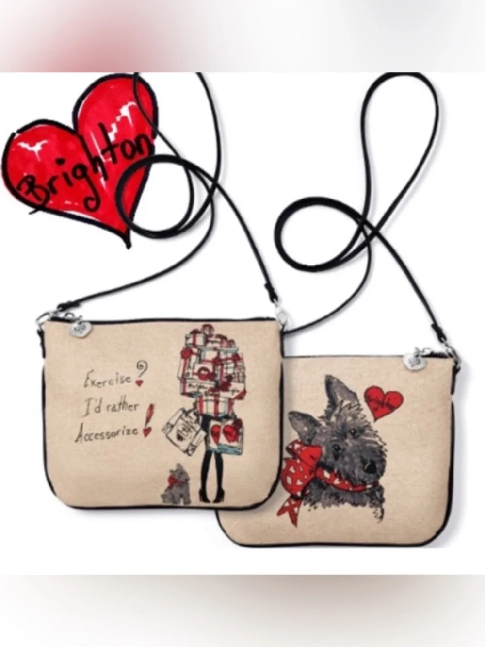 Brighton Scottie Dog exercise I’d Rather Accessorize Small crossbody Bag